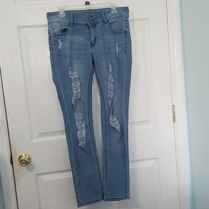 Be-Girl Butt Lifter Ripped Jeans Sz 14